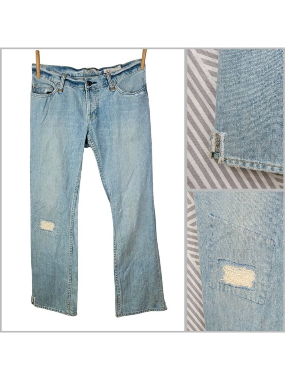 Gap Jeans 30 32 Blue Extea Low Rise Bootcut Boot Fit Distressed Denim Y2K Vtg